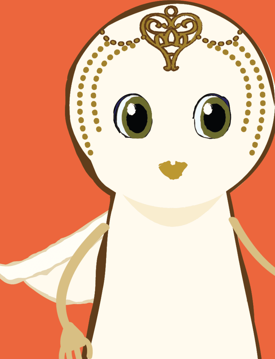 Nova Is Lost character looking to her left with cape billowing and arm raised on a bright orange background