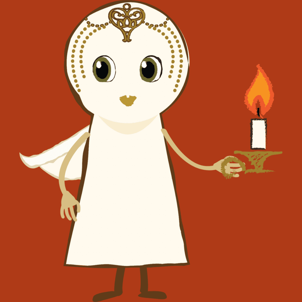 Nova Is Lost character looking to her right with cape billowing and arm raised on a red background